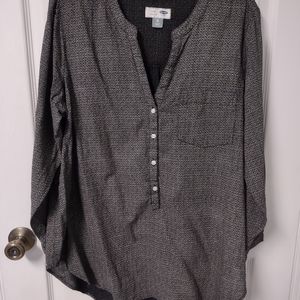 Old Navy black tunic length blouse, XL